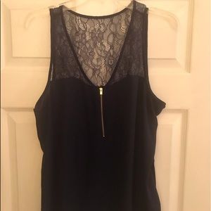 Express Dark Navy Tank Top w/ Lace